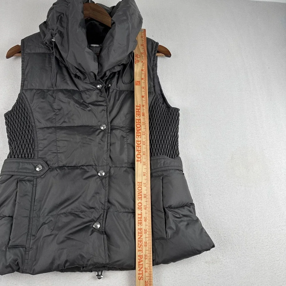 Andrew Marc Womens  puffer jacket vest size small black Button Up Warm Packable